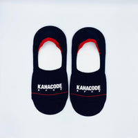 100% JAPANESE WASHI BLACK 「MONOCHROME」 NO-SHOW SOCKS WITH カナコデWHITE STAMP