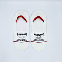 100% JAPANESE WASHI WHITE 「MONOCHROME」 NO-SHOW SOCKS WITH ECF BLACK STAMP