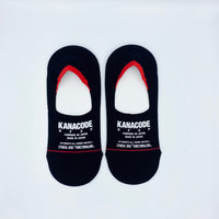 100% JAPANESE WASHI BLACK 「MONOCHROME」NO-SHOW SOCKS WITH ECF WHITE STAMP