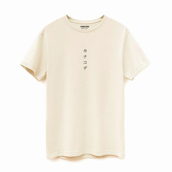 Silk and Cotton-Jersey T-shirt 「カナコデ」Cream